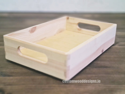 KnobiOne - Pine Wood Tray 30 X 20 X 7 cm OB1 Pine Box with Handle pin bedroom deco box crate room deco wood wooden pine-box-with-handle-default-title-knobione-pine-wood-tray-30-x-20-x-7-cm-ob1-53611826905431