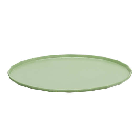 Green Metropolis fruit stand platter by Fine Dine, 300mm, decorative ceramic serving platter for fruits and snacks.