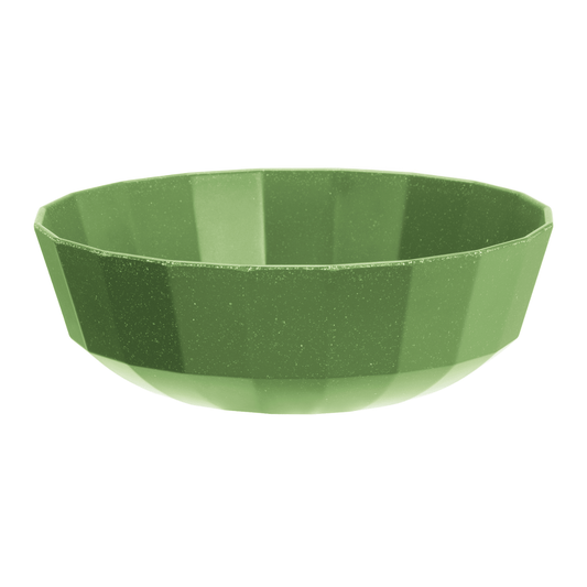 Green Fine Dine Metropolis fruit platter, 250mm, showcasing a round ceramic dish with a smooth, glossy finish and decorative edges.