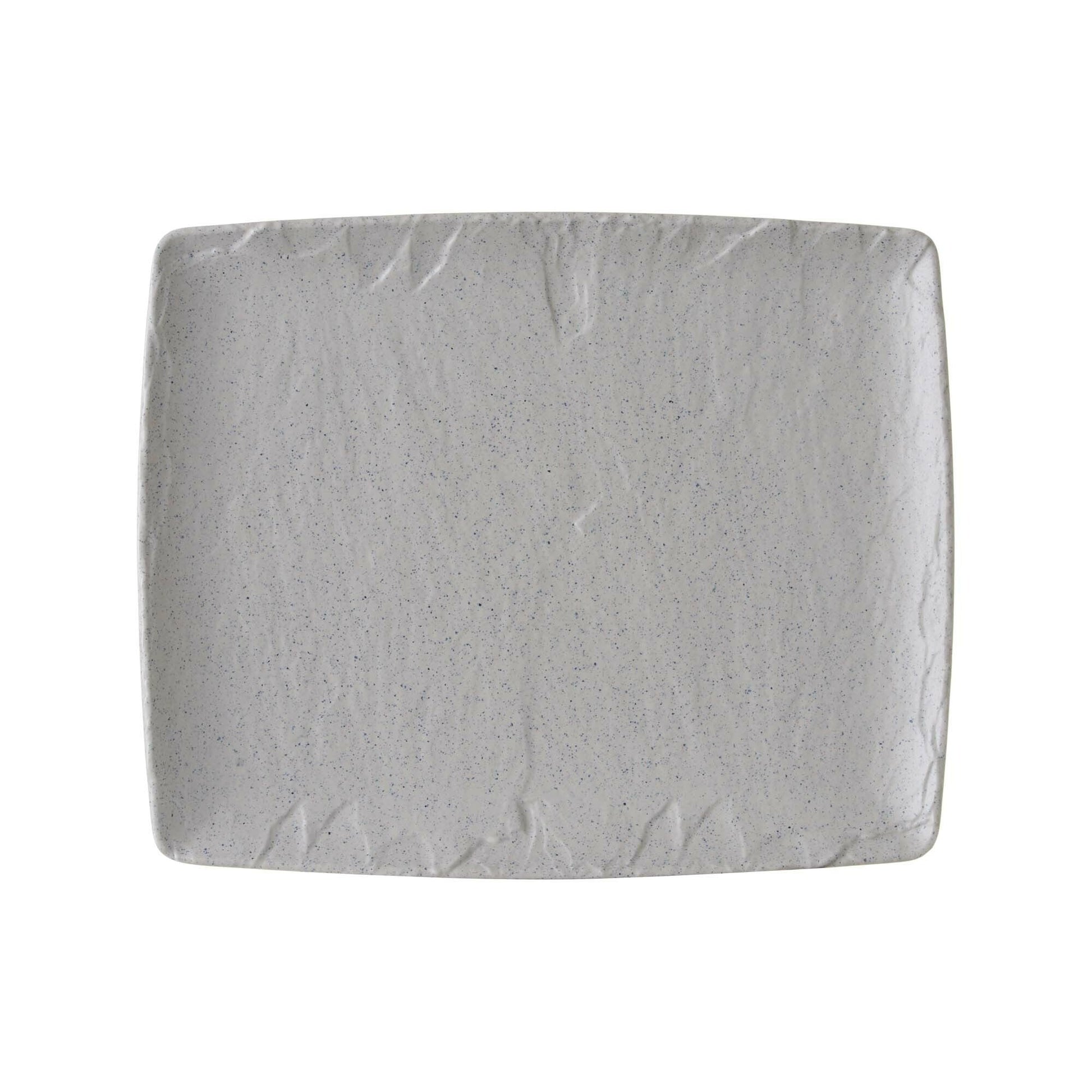 Beige Fine Dine melamine platter in GN 1/2 size, measuring 265x325mm, with a smooth, rectangular design for serving food.