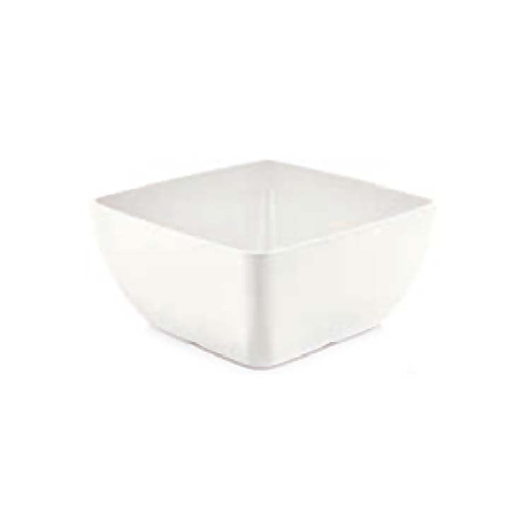 Square Melamine Bowl, White, 250x250x(h)120mm - CWDdisplays