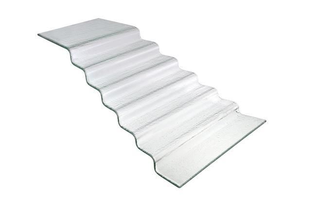 Vetro seven-step transparent glass buffet stairs, 680x(H)200mm - CWDdisplays