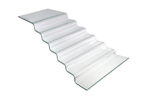 Vetro seven-step transparent glass buffet stairs, 680x(H)200mm - CWDdisplays