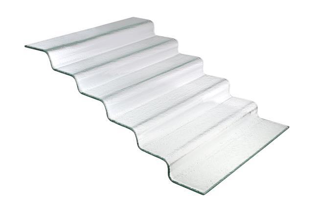 Vetro six-step transparent glass buffet stairs, 600x455x(H)240mm - CWDdisplays