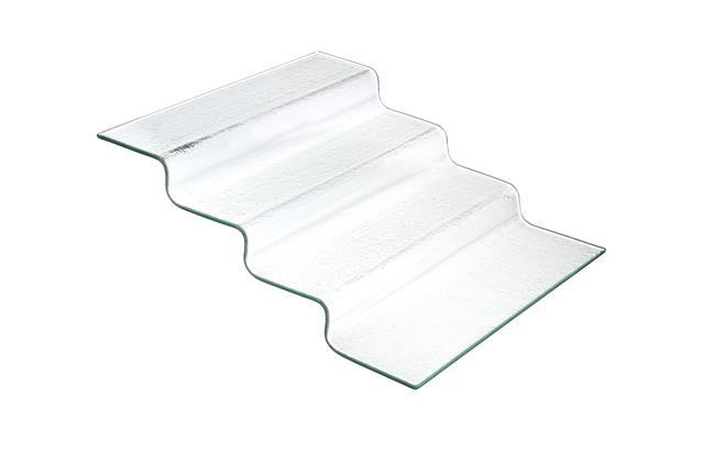 Vetro sour-step transparent glass buffet stairs, 400x350x(H)125mm - CWDdisplays