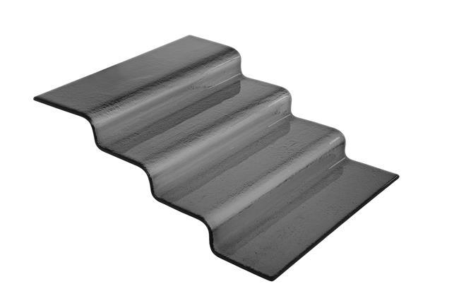 Vetro four-step black glass buffet stairs, 400x350x(H)125mm - CWDdisplays
