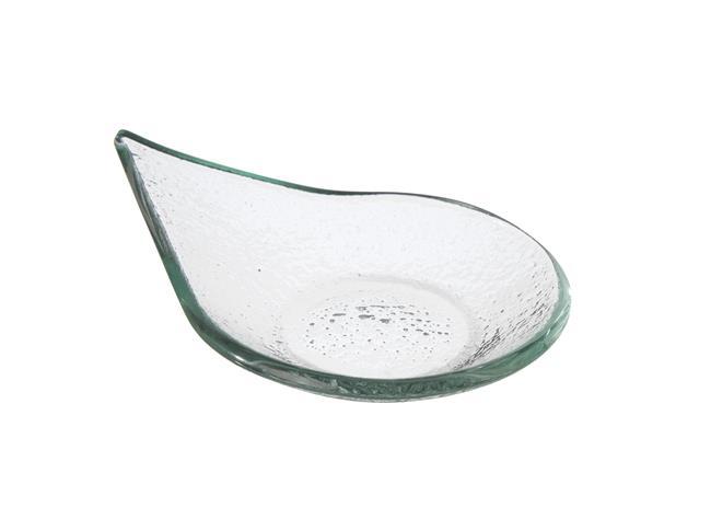 Vetro fingerfood rain drop transparent glass dish, 80x100mm - CWDdisplays