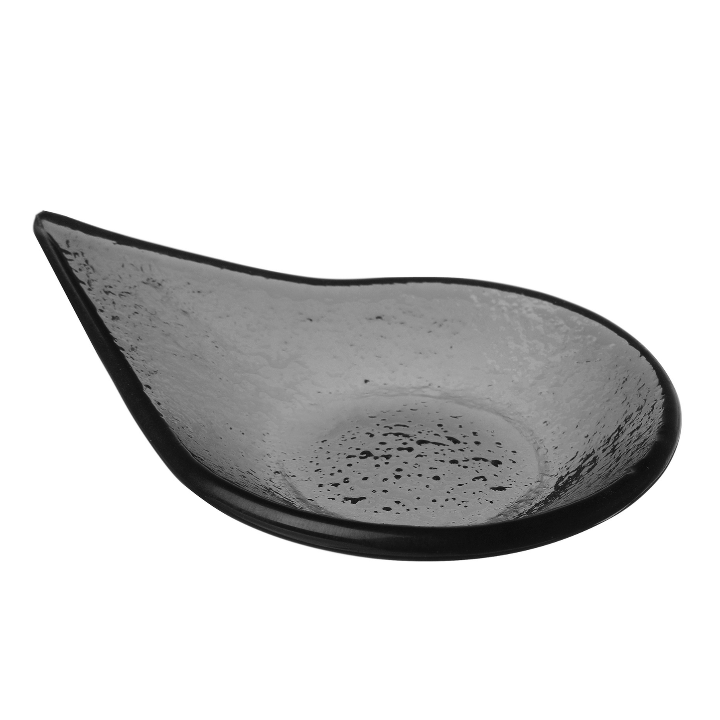 Vetro fingerfood rain drop black glass dish, 80x100mm - CWDdisplays