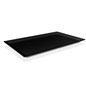 Black 2/4 GN melamine tray by Fine Dine, durable serving tray with a sleek finish for commercial or catering use.
