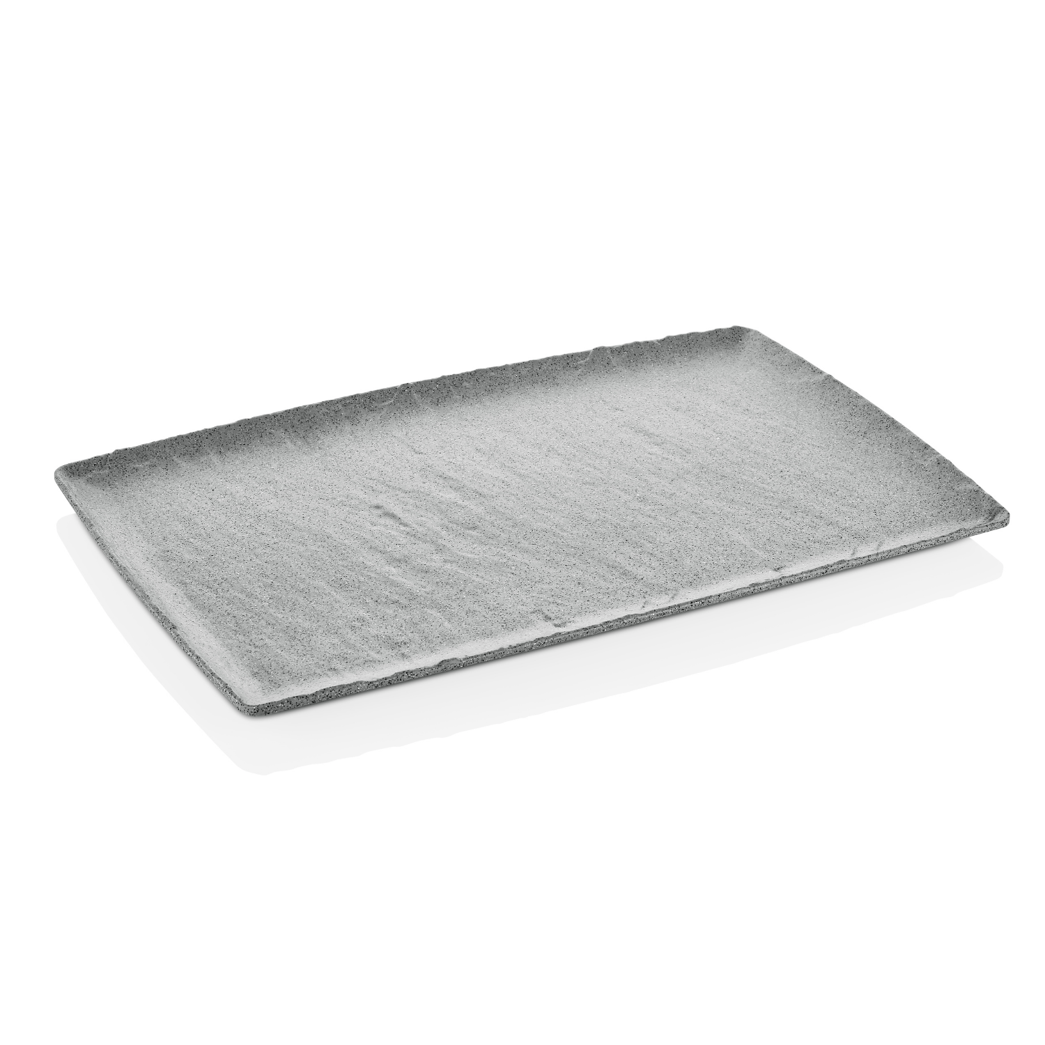 Grey granite Polaris Platter by Fine Dine, GN 1/2 size, measuring 265x325mm, with a smooth, polished surface.
