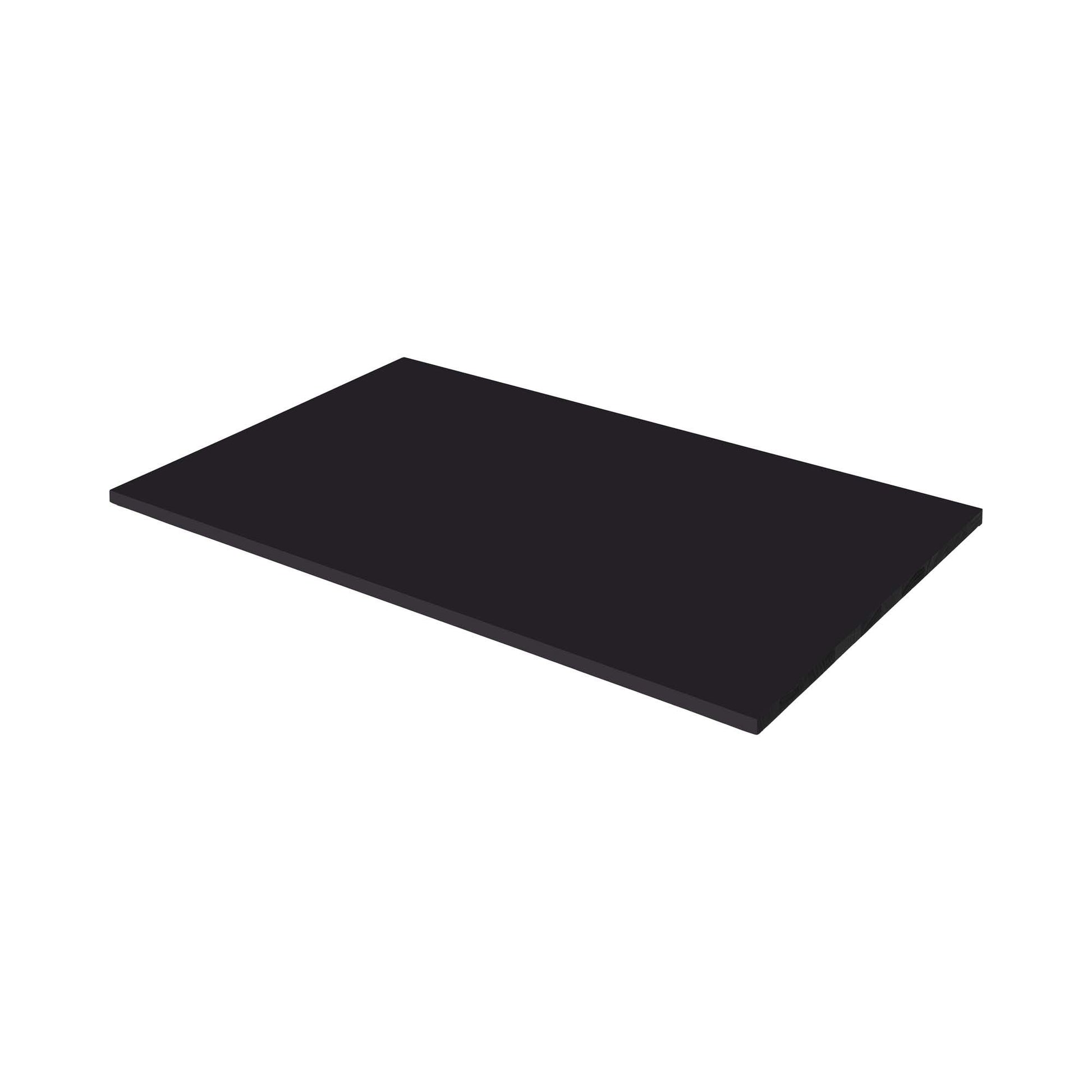 Madeira Black tray GN 1/1 displayed on a fine dine plate stand, showcasing a sleek, black serving tray for professional food presentation.