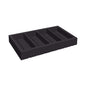 Madeira black wooden cutlery organiser from Fine Dine with compartments for utensils, measuring 530x325x65 mm.