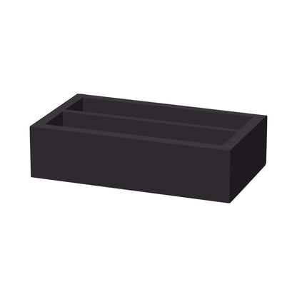 Madeira Black two-section cutlery box from Fine Dine with dimensions 275x165x60 mm, featuring a sleek black finish and organized compartments.