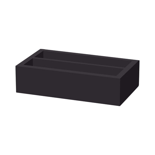 Madeira Black two-section cutlery box from Fine Dine with dimensions 275x165x60 mm, featuring a sleek black finish and organized compartments.
