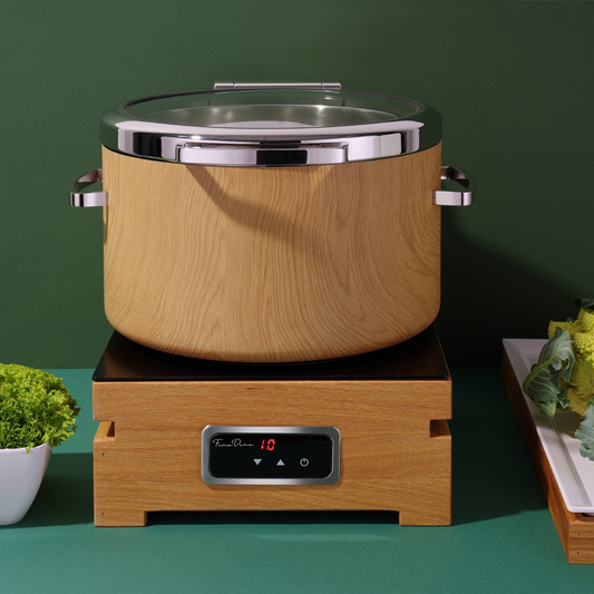 Madeira De Luxe Induction chafing dish round 11l with glass lid - CWDdisplays
